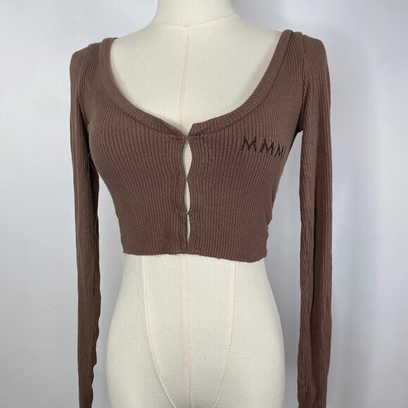 My Mum Made It - Brown Knit Cropped Cardigan - Picture 2 of 6